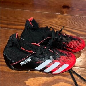 Adidas Kids Predator Red and Black Soccer Shoes